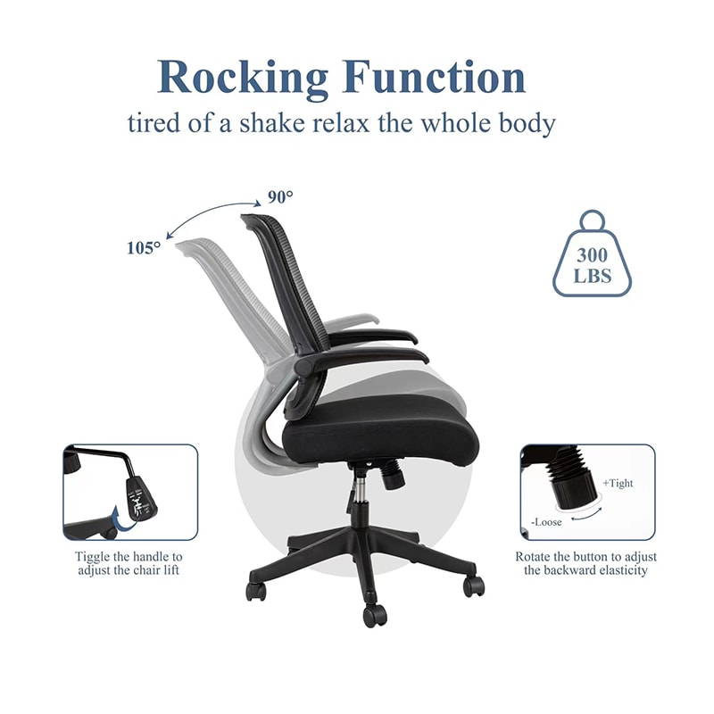 Ergonomic Desk Chair with Lumbar Support and Rocking Function