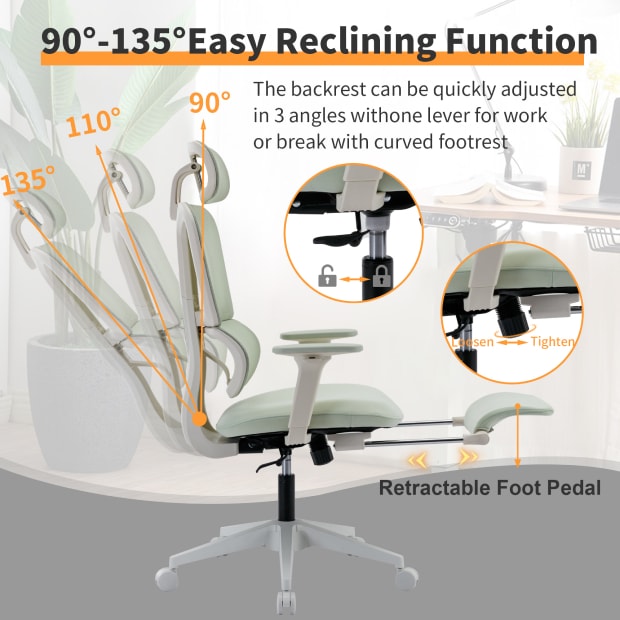 Flexispot Ergonomic Gaming Chair with Retractable Footrest Ri3476 –  standingdesklife