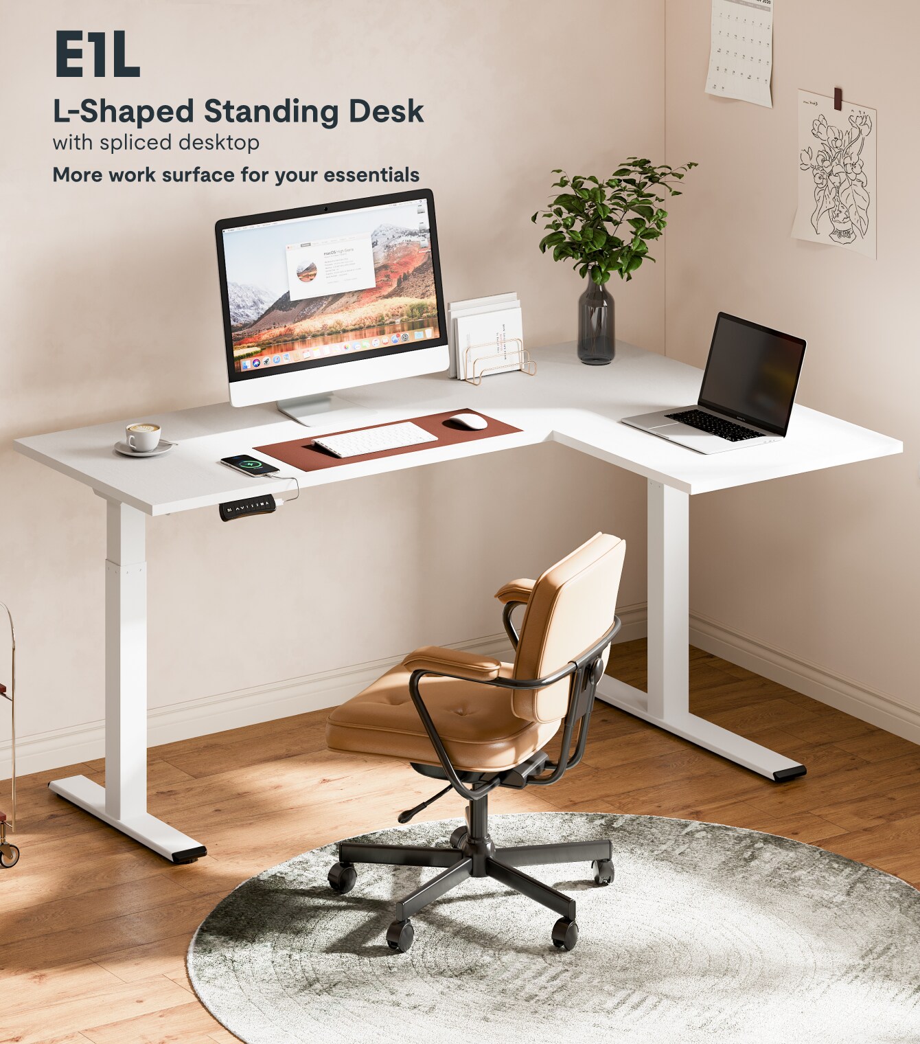 L-Shaped Standing Desk (E1L)