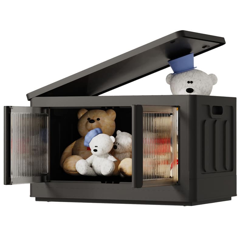 FlexiSpot 19 Gal Collapsible Plastic Storage Bins with Lids, 3