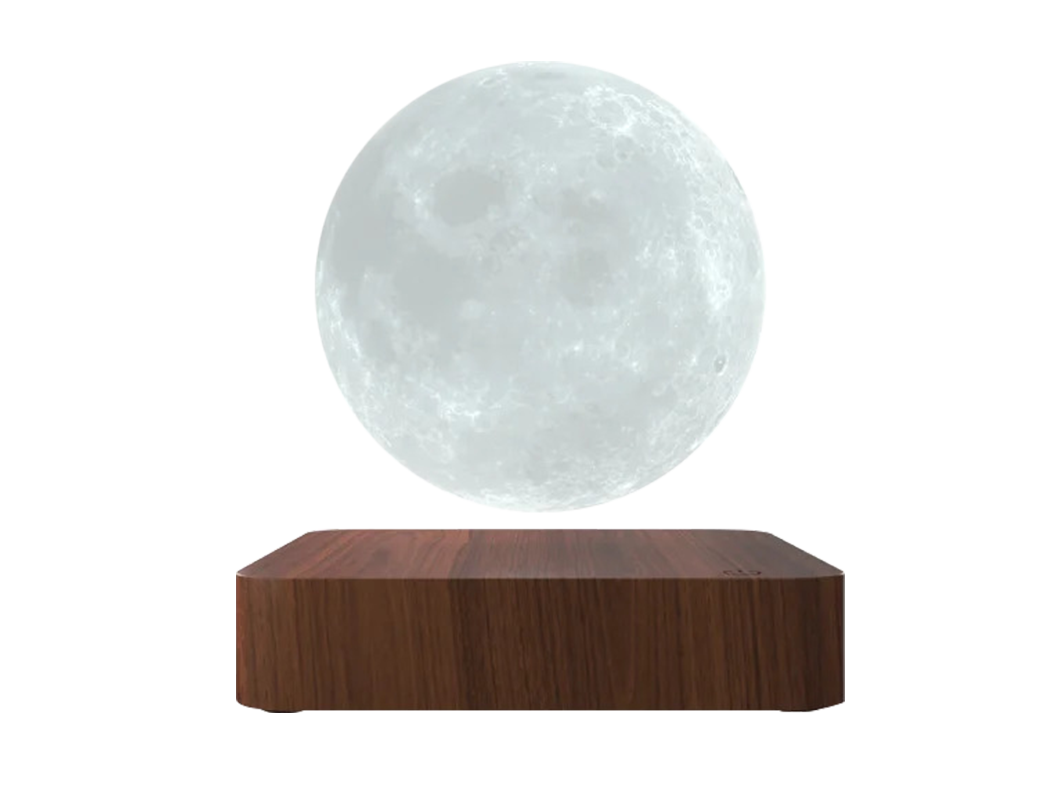MOON Lampe lune en lévitation LED H18cm noyer GINGKO - LightOnline