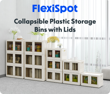 FlexiSpot 19 Gal Collapsible Plastic Storage Bins with Lids, 3-Pack  Stackable Storage Bins, Milky White Cube Storage Organizer