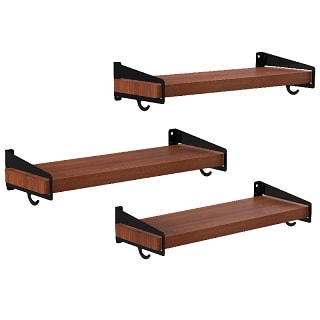 Thick Mahogany Floating Shelves in Medium to Long Custom Sizes