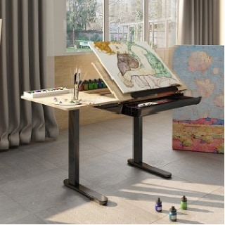 Drafting Table Height Adjustable Drawing Art Desk w/Stool for Artists/Students
