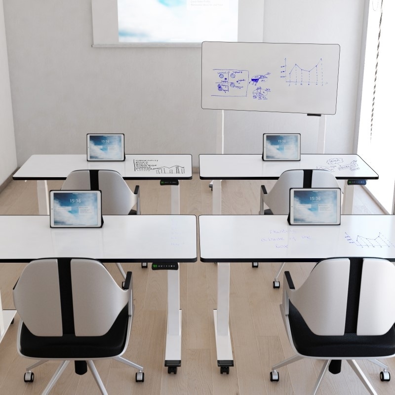 Height Adjustable Whiteboard Standing Desk