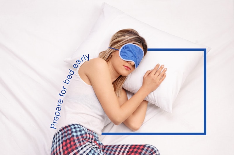 sleeping woman with eye mask 