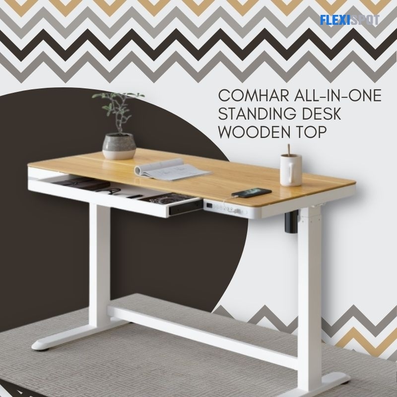 Comhar All-in-One Standing Desk Wooden Top
