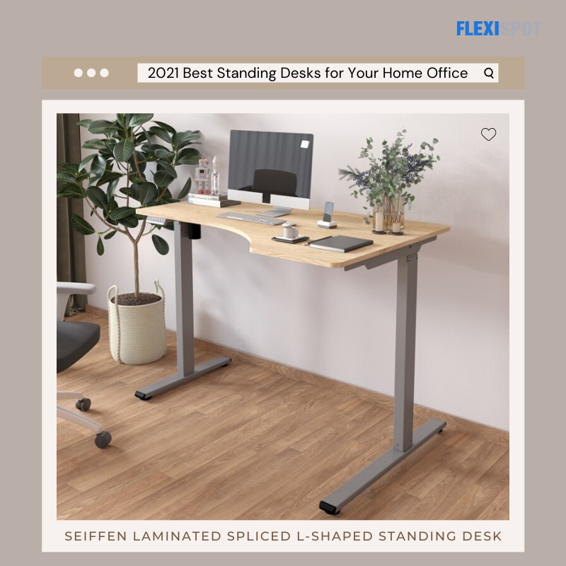 Seiffen Laminated Standing Desk-Best L-shaped standing desk