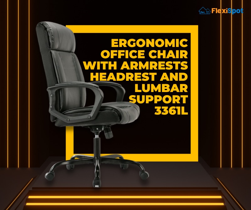 Ergonomic Office Chair with Armrests Headrest and Lumbar Support 3361L