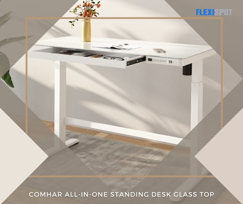Comhar All-In-One Standing Desk Glasstop