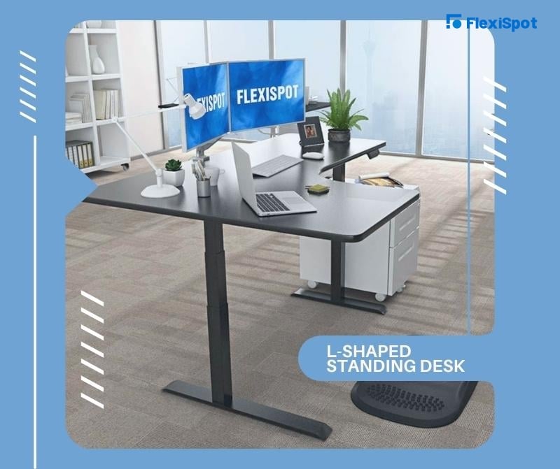 L-shaped standing desk