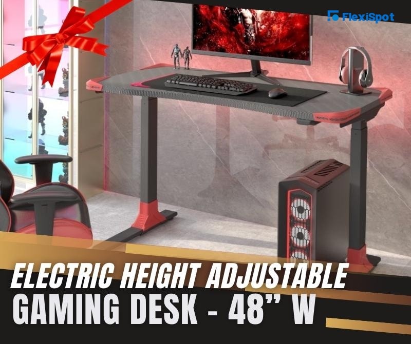 Electric Height Adjustable Gaming Desk – 48” W