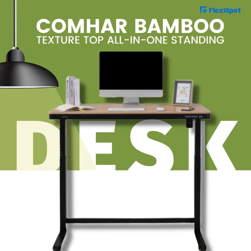 Comhar Bamboo Texture Top All-in-One Standing Desk - 48"