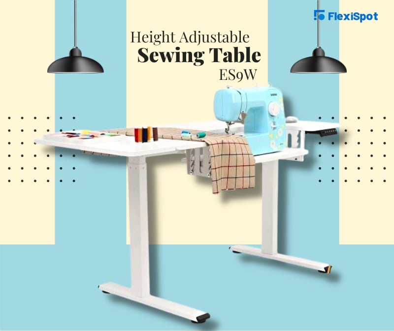 2. FlexiSpot Height Adjustable Sewing Table ES9W