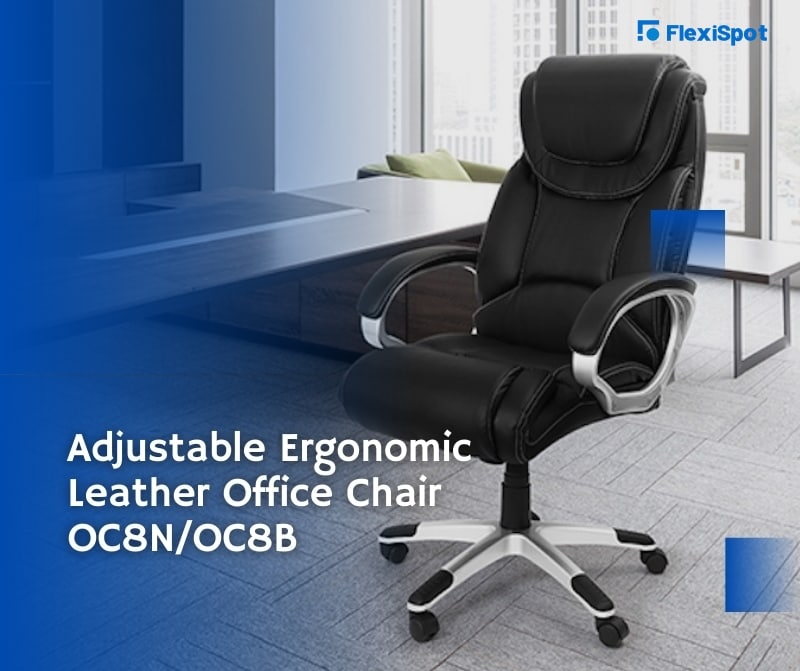 FlexiSpot adjustable ergonomic leather office chair OC8N/OC8B