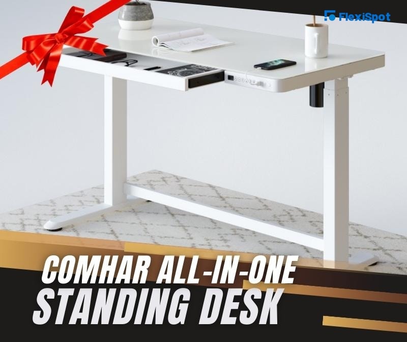 Comhar all-in-one standing desk bamboo texture top at $349.99 down from $499.99