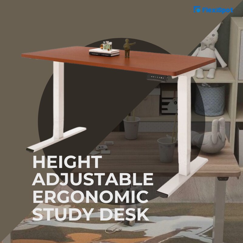 Height-adjustable ergonomic study desk/ kids desk