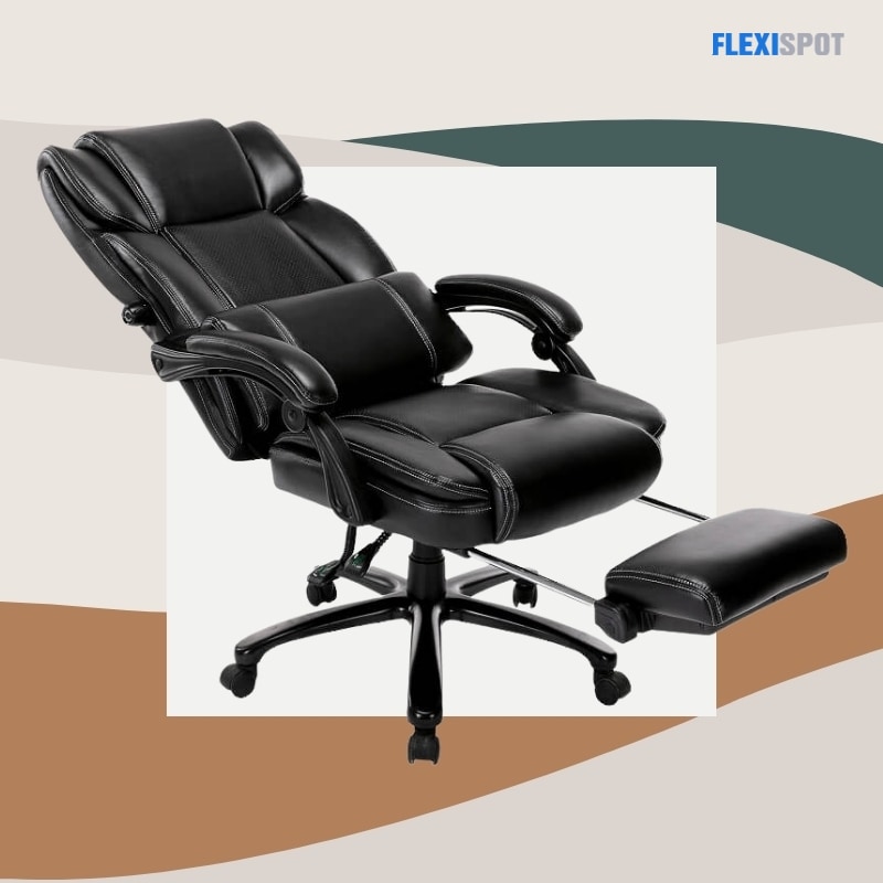 Big and Tall Reclining Executive Office Chair with Footrest 290