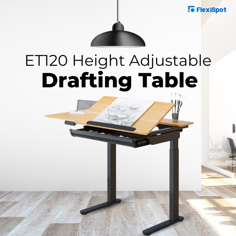 ET120 Height Adjustable Drafting Table