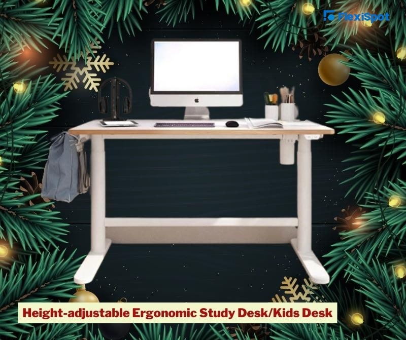 Height-adjustable ergonomic study desk/ kids desk