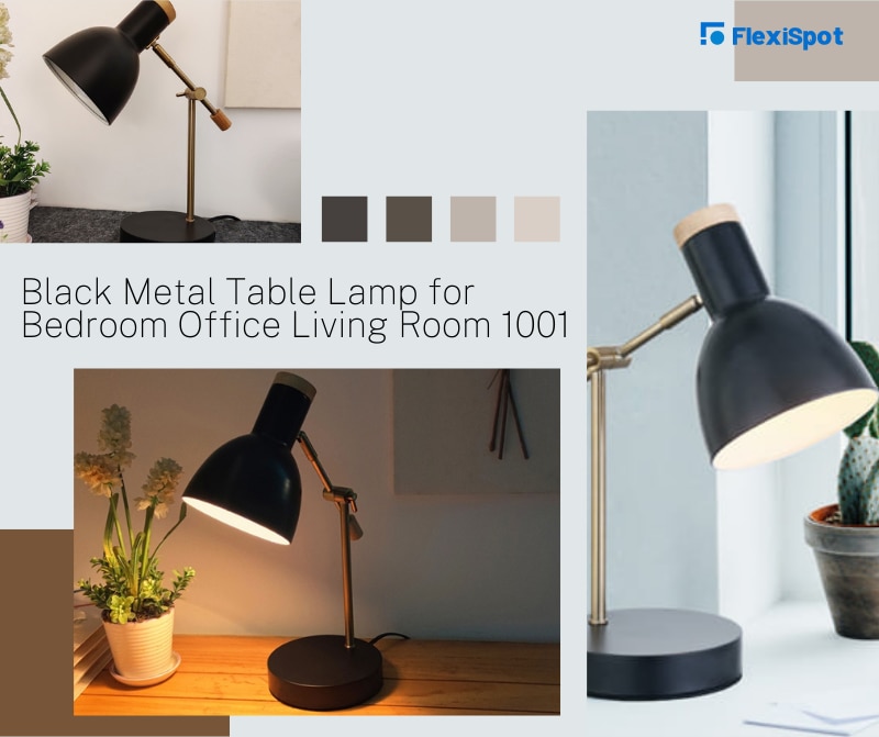 Black Metal Table Lamp for Bedroom Office Living Room 1001