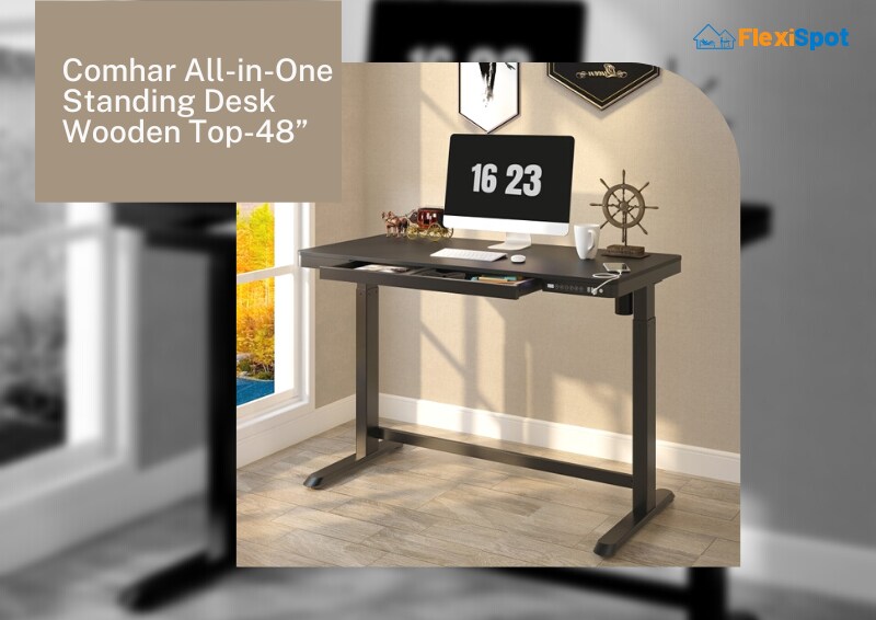 Comhar All-in-One Standing Desk Wooden Top-48”