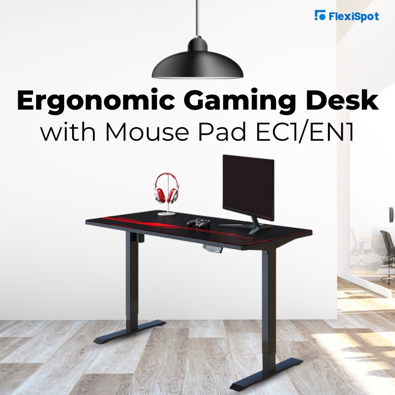 Ergonomic Gaming Desk with Mouse Pad EC1/EN1