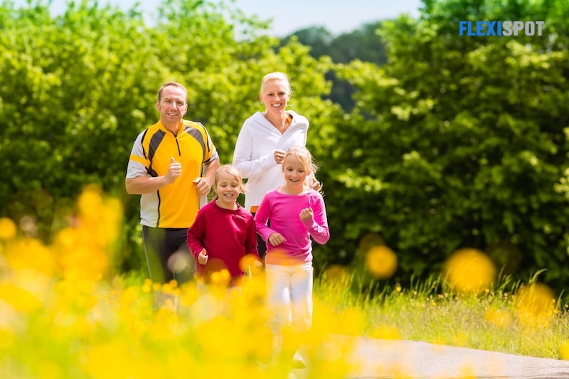 Family sports outdoor jogging