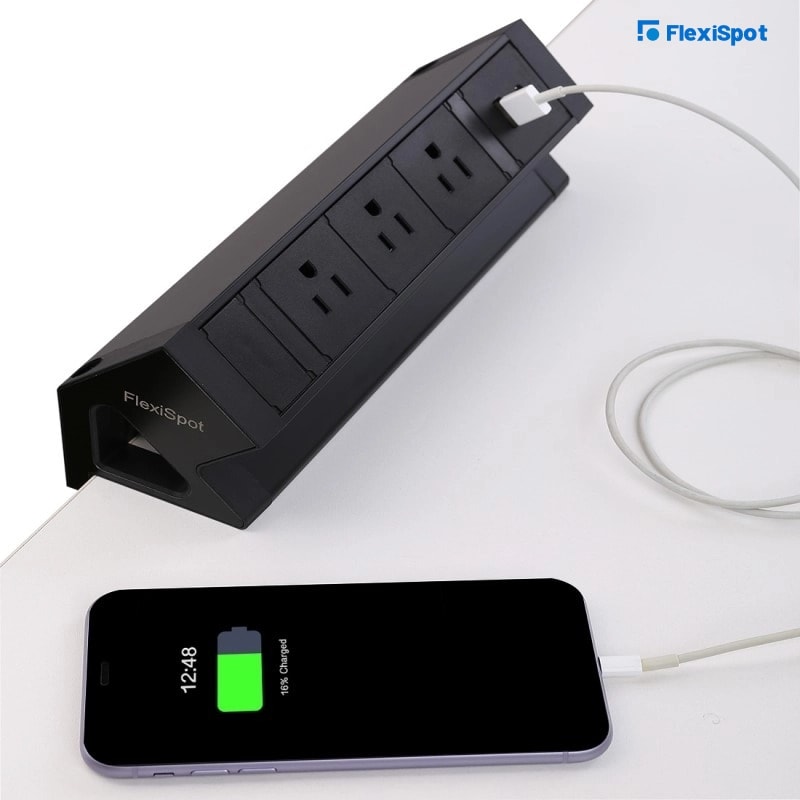 clamp-on power strip with USB ports