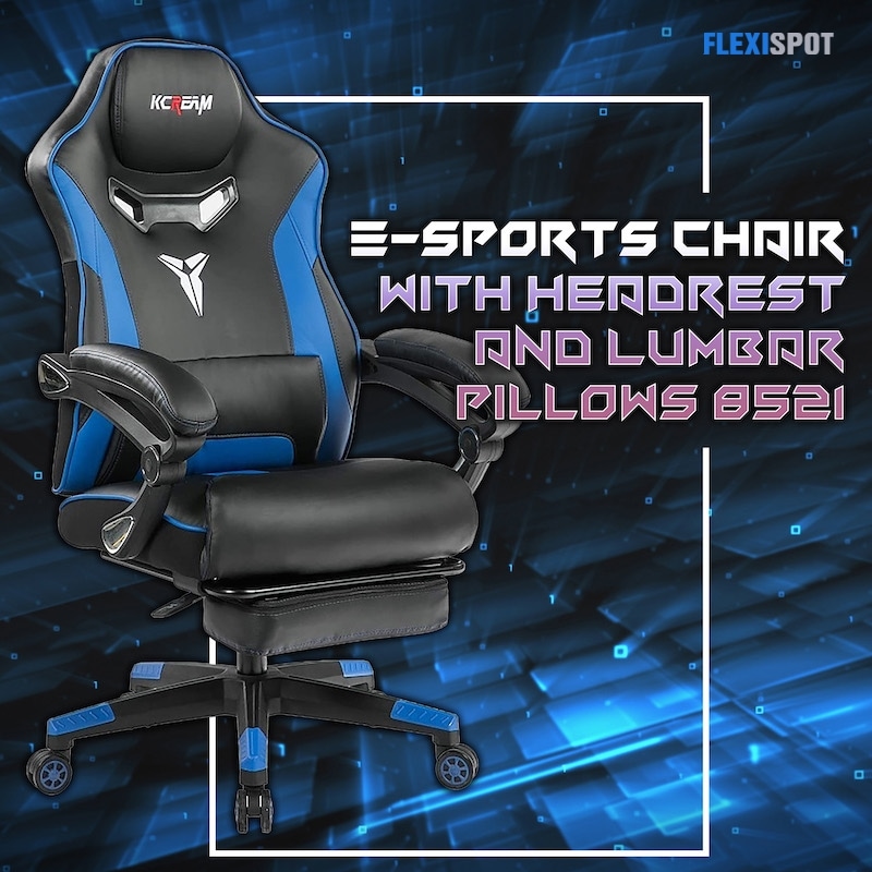 E-Sports Chair with Headrest and Lumbar Pillow 8521