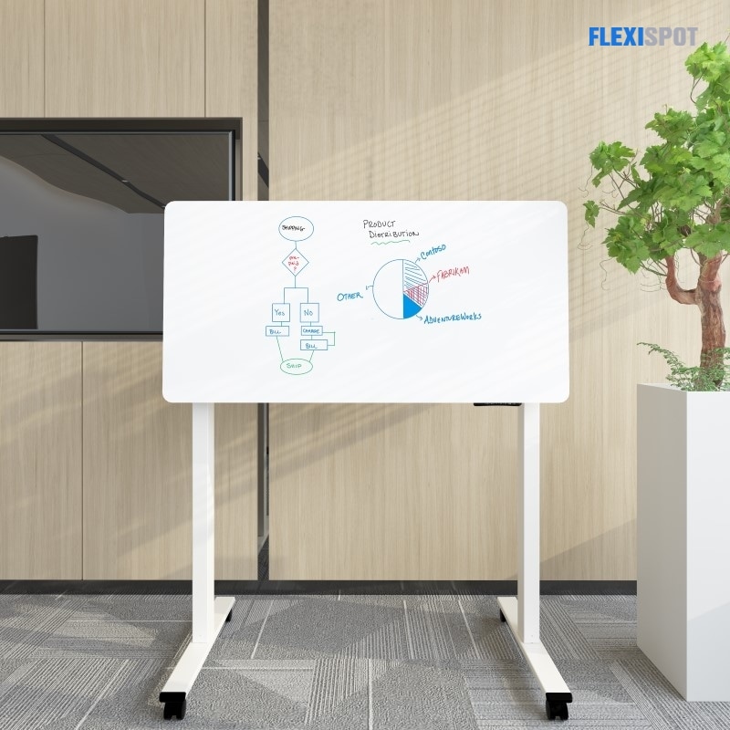 Height Adjustable Whiteboard Standing Desk