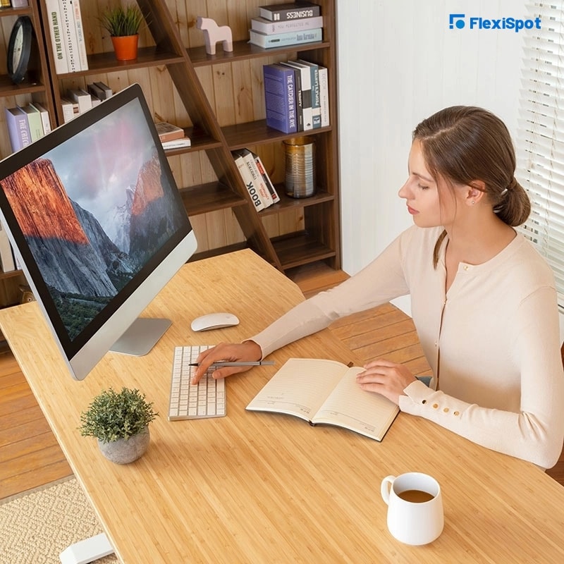 FlexiSpot E7 Pro Standing Desk - Create A Sustainable Work Environment with Bamboo Desktop