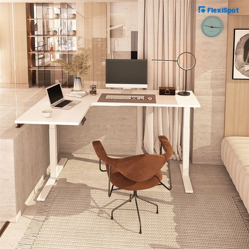 L-shaped Electric Height Adjustable standing desk