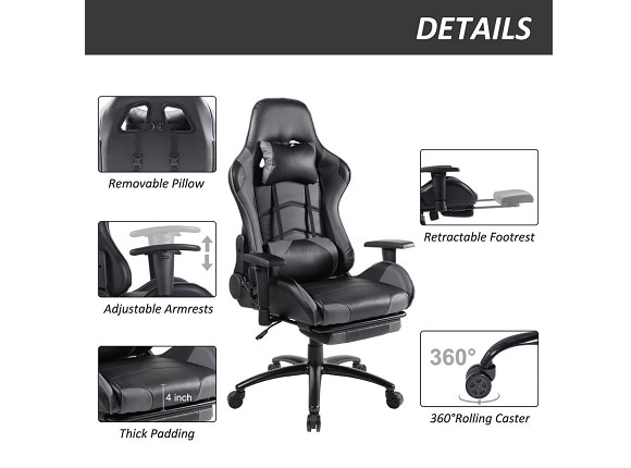 Flexispot Ergonomic Gaming Chair with Retractable Footrest Ri3476