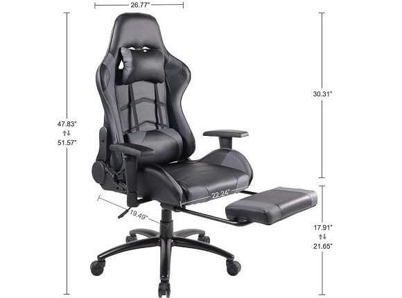 Flexispot Ergonomic Gaming Chair with Retractable Footrest Ri3476