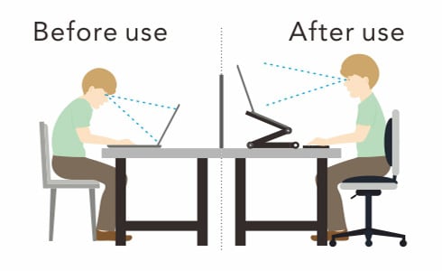 Use the FlexiSpot laptop desk so you can sit properly at a desk and eliminate neck and back pains.